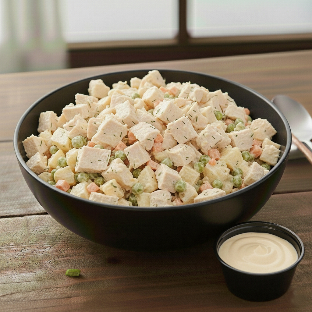 Russian Chicken Salad with Rich Classic Cream Dijon Dressing