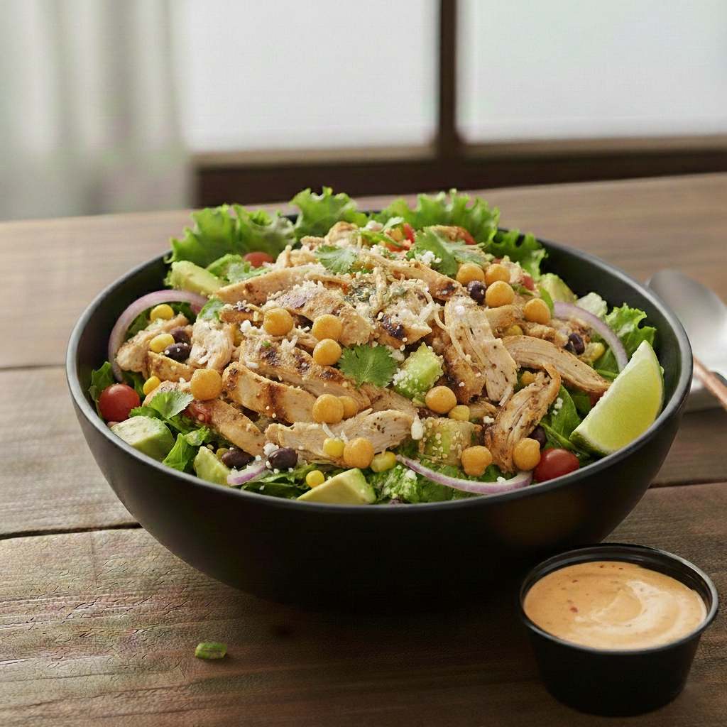 Moroccan Chicken Salad with Lemon herb Tahini dressing